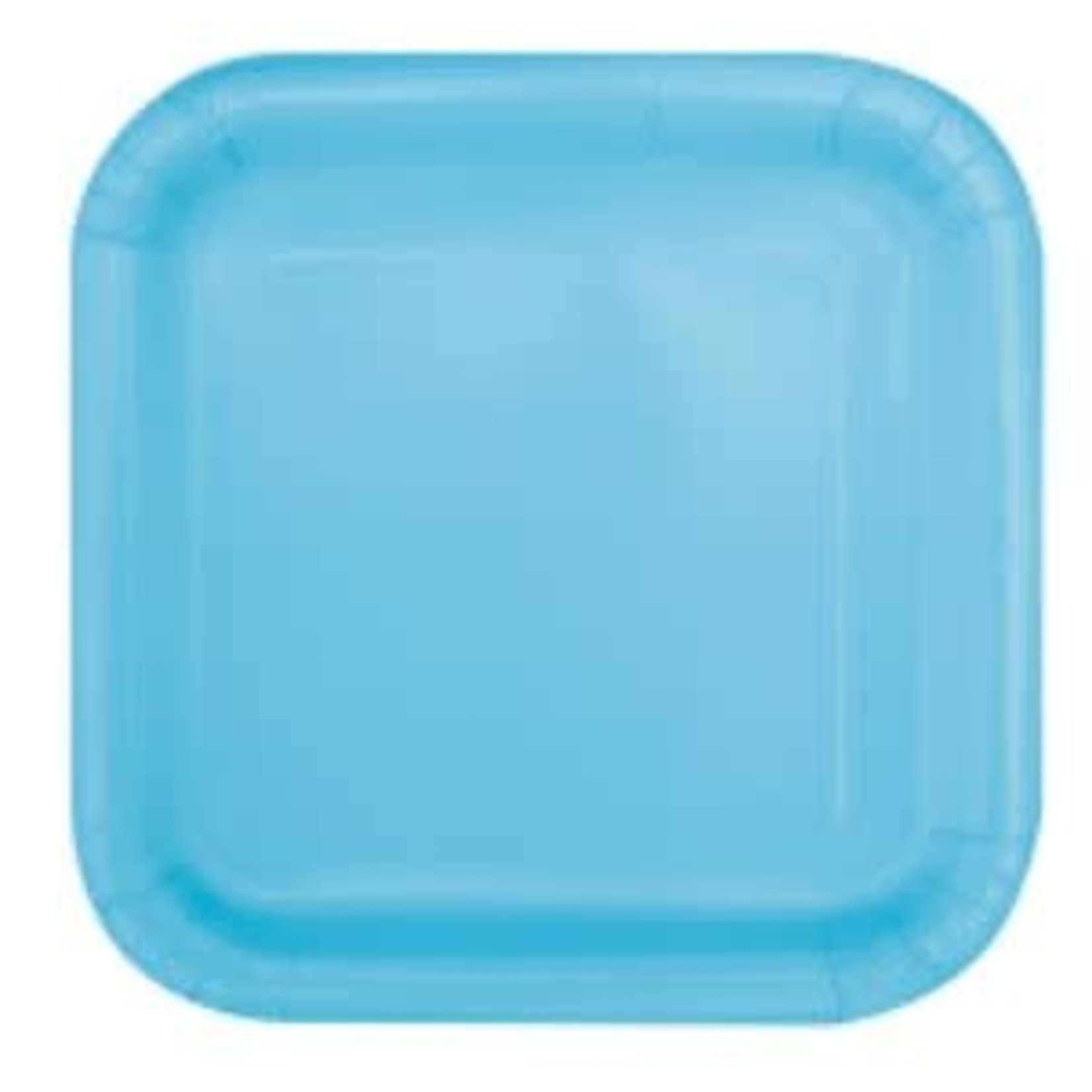 Powder Blue Solid Square 9" Dinner Plates  14ct