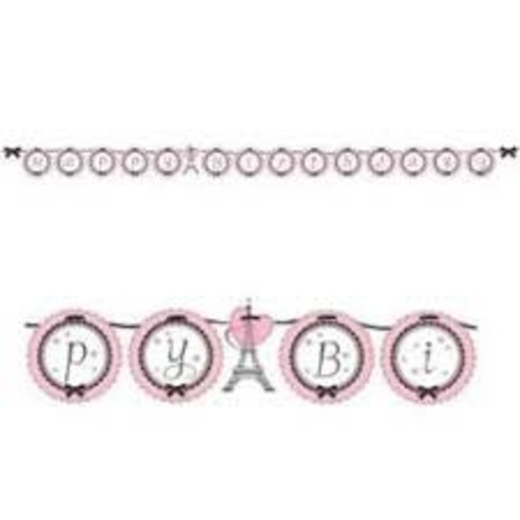 Shaped Ribbon Banner Paris Theme