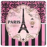 Paris Theme Square Plate 10in