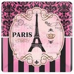Paris Theme Plate Square 7in