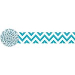 White Blue Chevron Paper Streamer Roll
