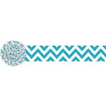 White Blue Chevron Paper Streamer Roll