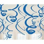 Bright Royal Blue Plastic Swirl Decorations