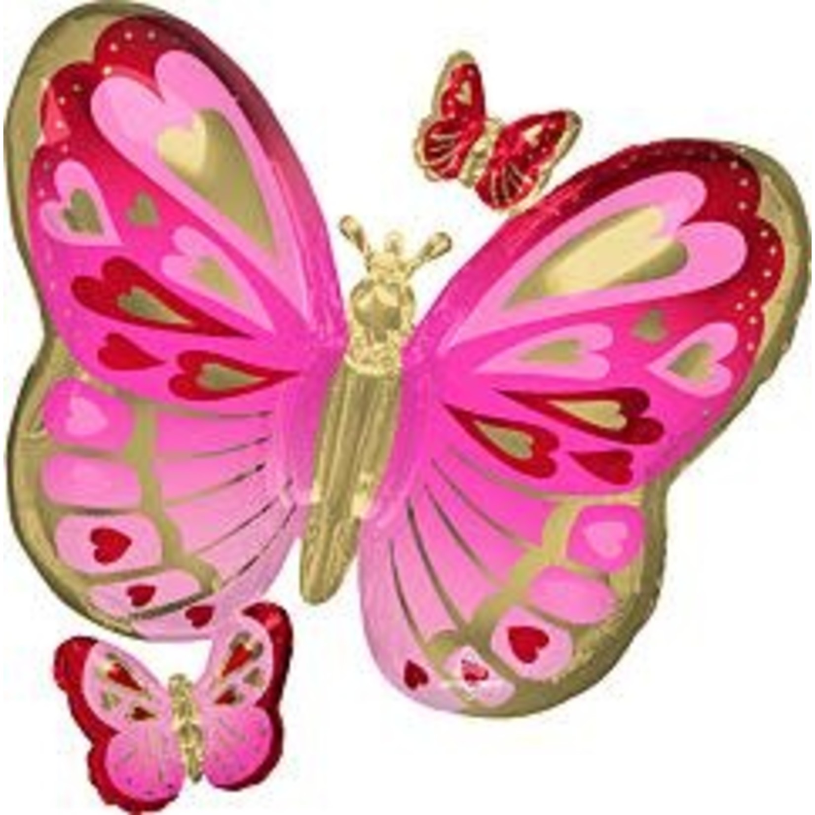 38" Gold & Pink Butterfly Balloon