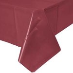 Burgundy Plastic Table Cover Heavy Duty 54x104in