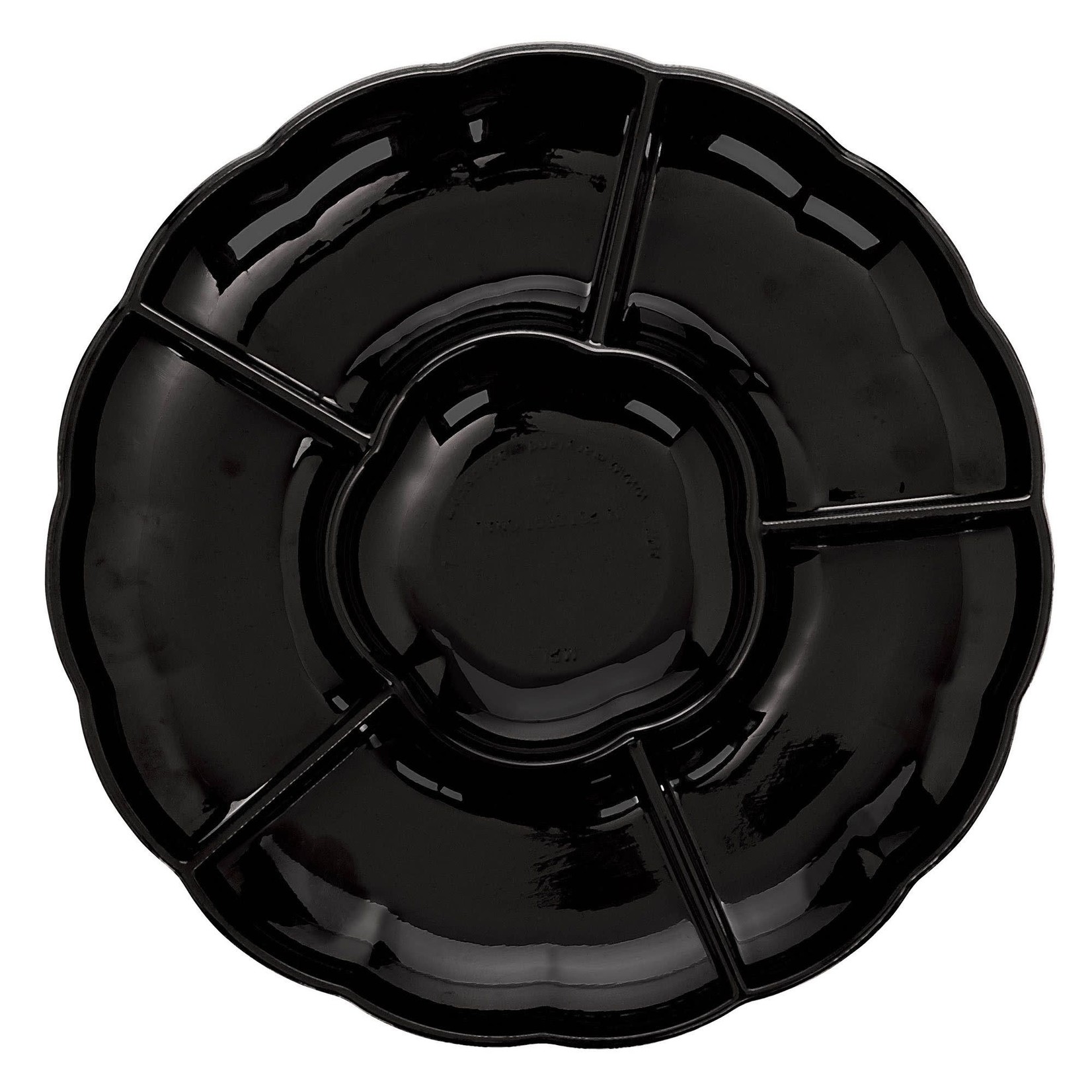 16" Compartment Chip & Dip Tray - Black