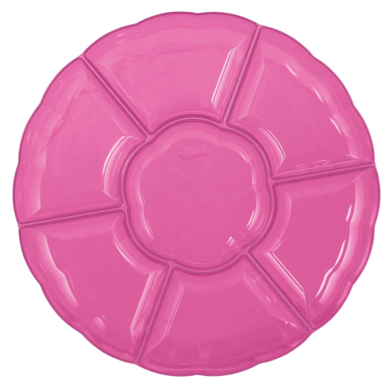 16" Compartment Chip & Dip Tray - Bright Pink