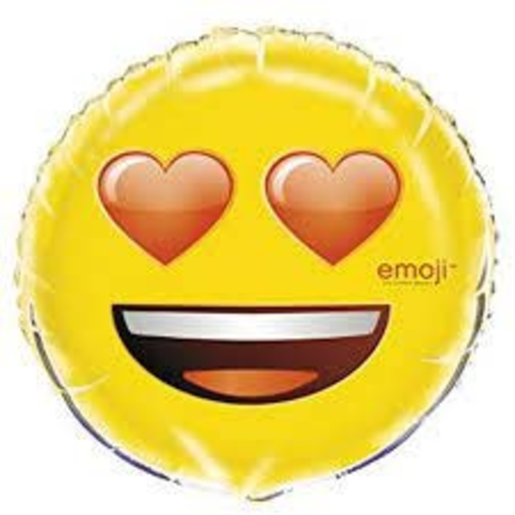 18" Emoji W/Heart Eyes Balloon