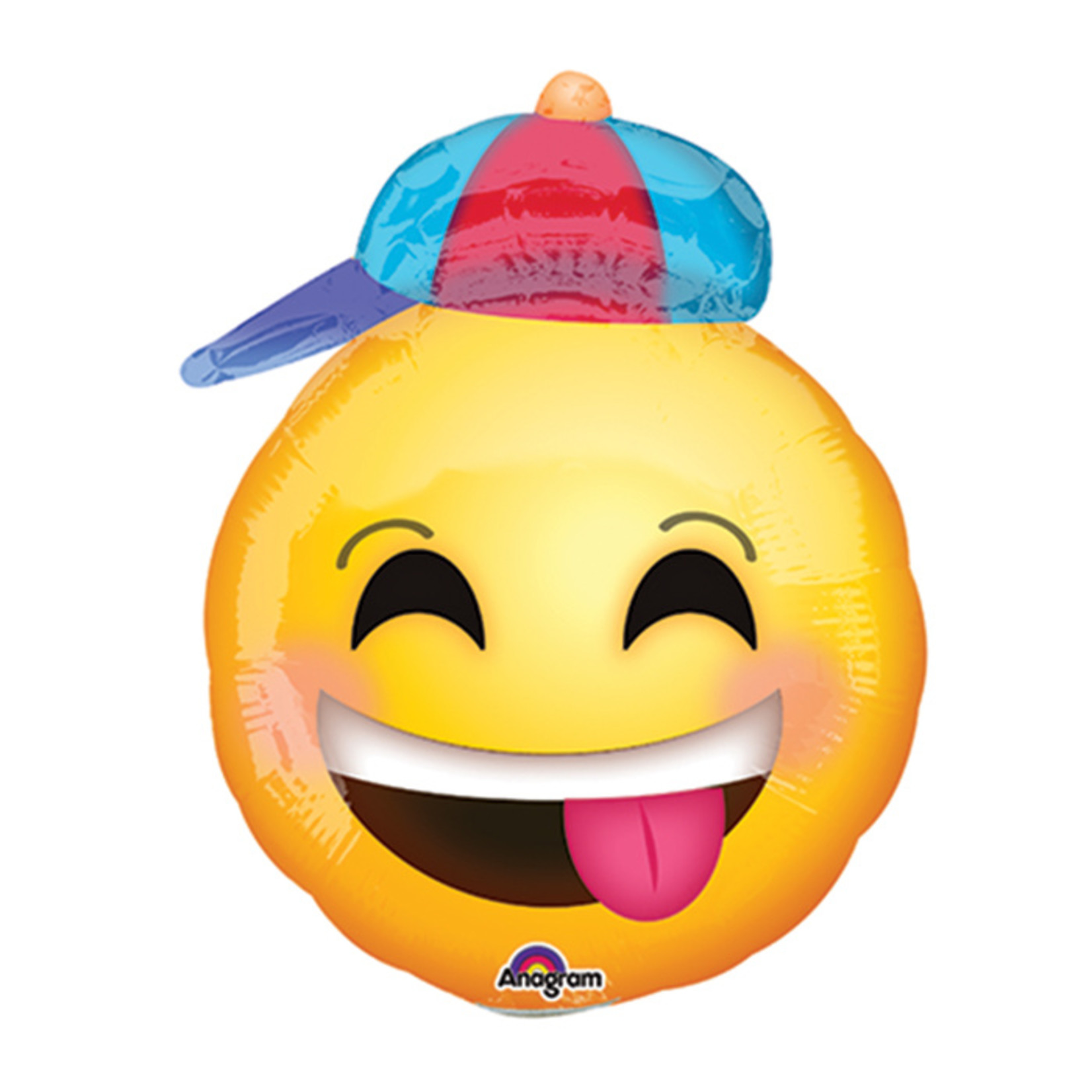 Anagram Air Filled 14" Emoji W/Hat Balloon