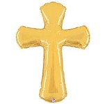 44" Gold Cross Balloon