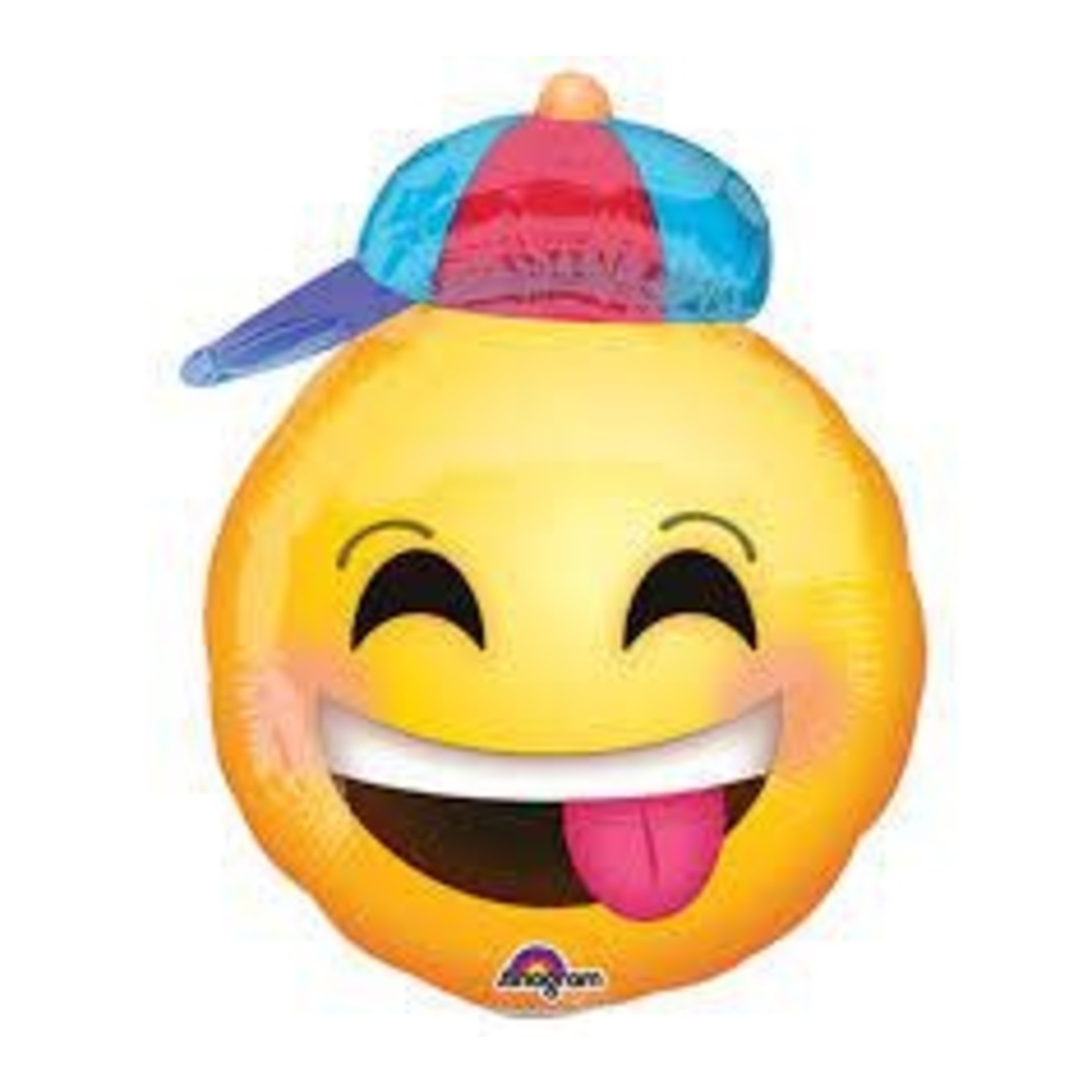 Anagram Air Filled 14" Emoji W/Hat Balloon