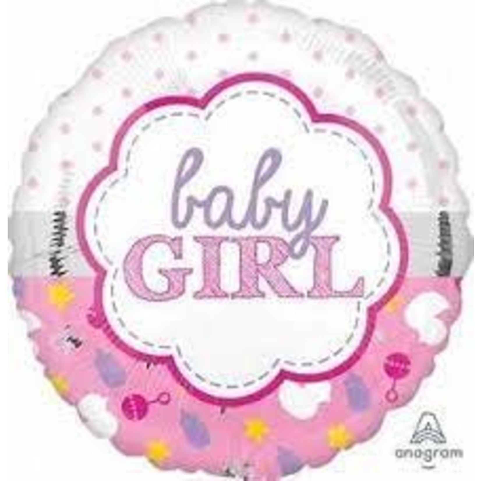 Anagram Air Filled 9" Baby Girl Balloon