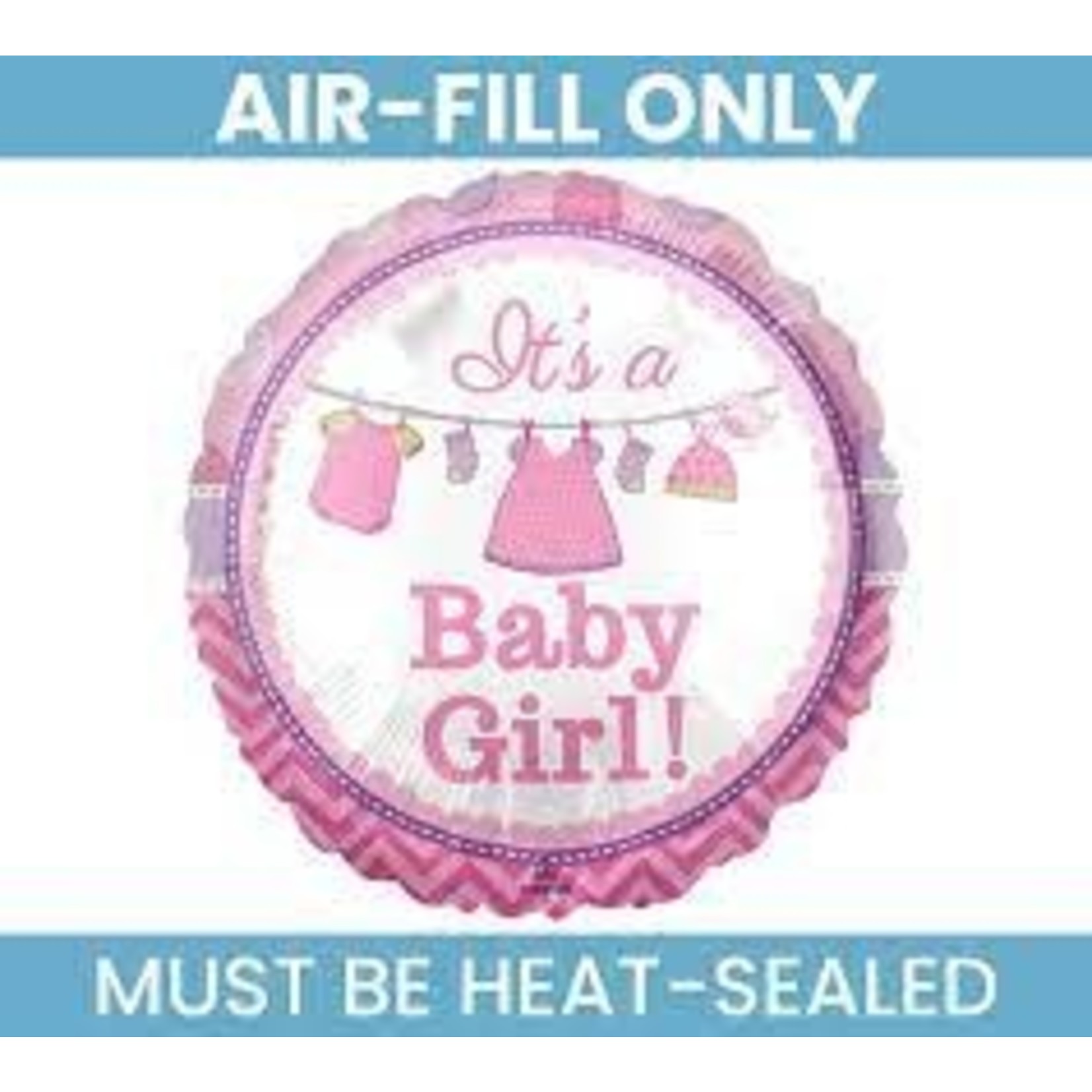 Anagram Air Filled 9" Its a Baby  Girl Balloon