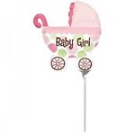 Anagram Air Filled 14" Baby Girl Carriage Balloon
