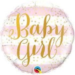 Qualatex 18"Pink & Gold Baby Girl Balloon