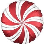 Anagram 18" Satin Red Candy Swirl Balloon