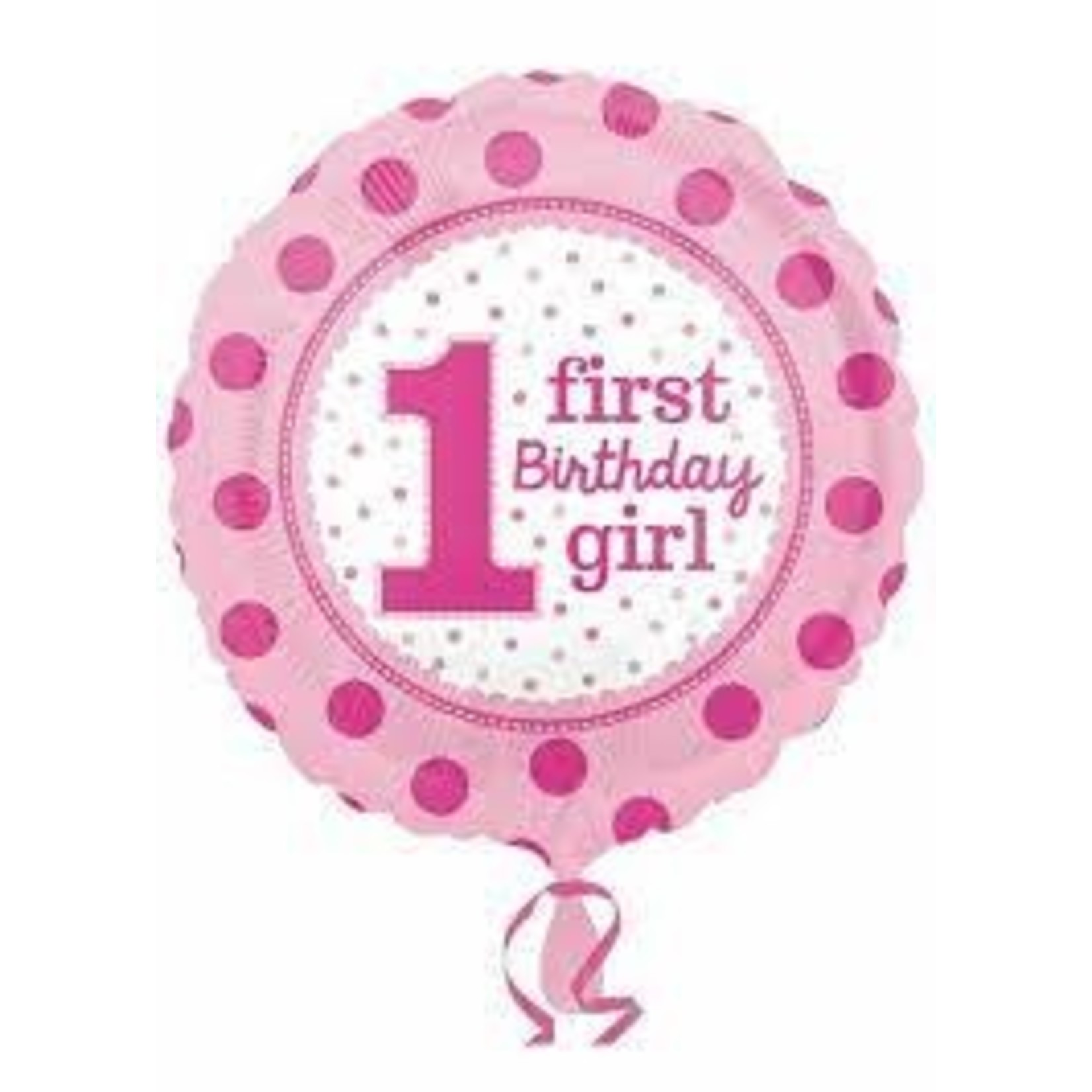 Anagram 18" First Bday Girl Balloon