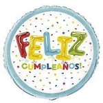 18" Feliz Cumpleanos Confetti Balloon