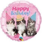 Qualatex 18" Birthday Kittens Balloon