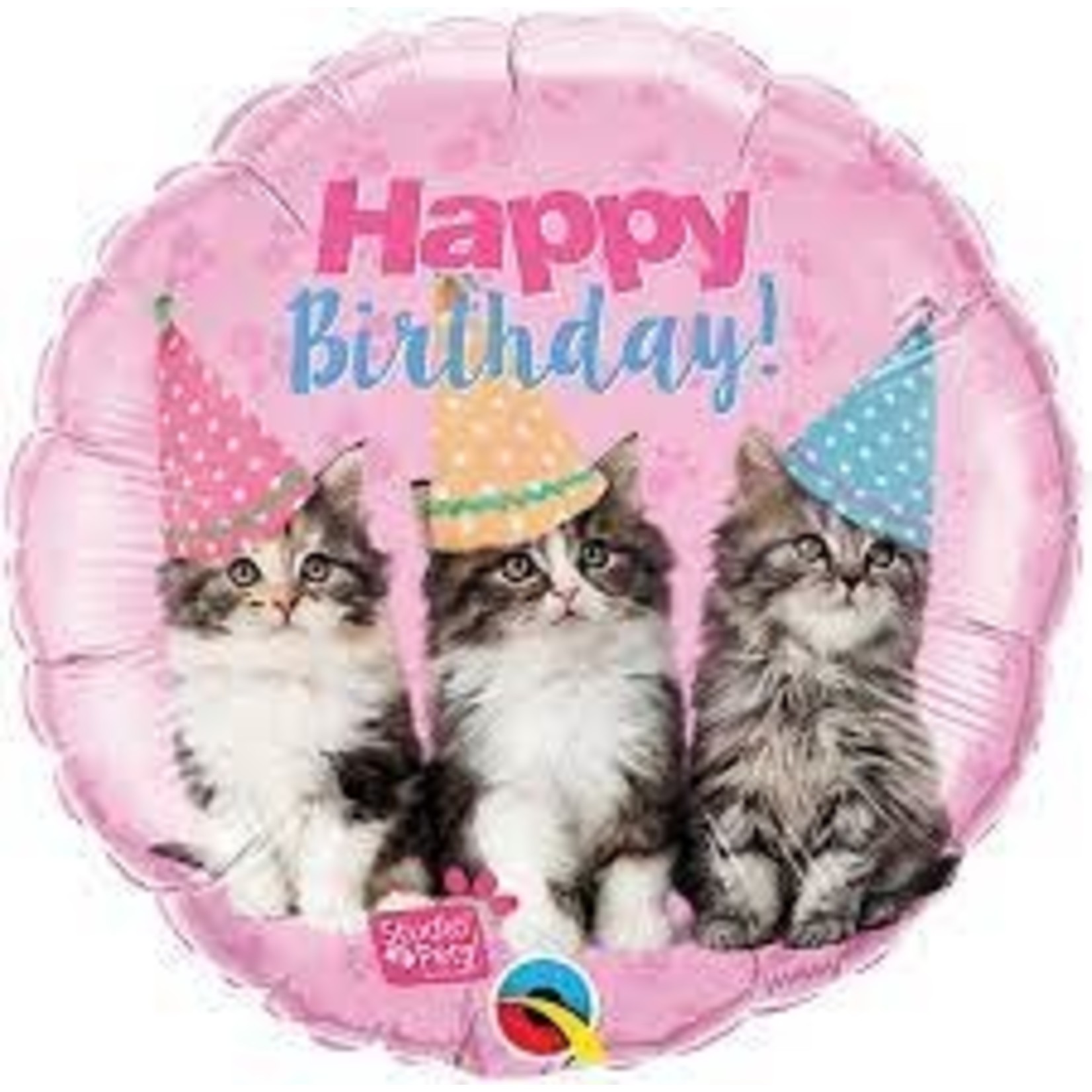 Qualatex 18" Birthday Kittens Balloon