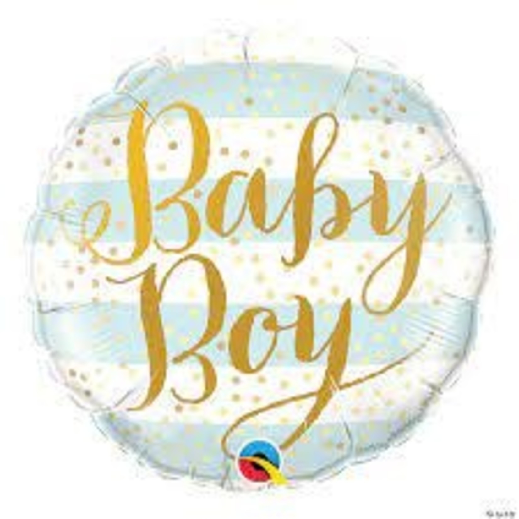Qualatex 18" Gold Dots Baby Boy Balloon