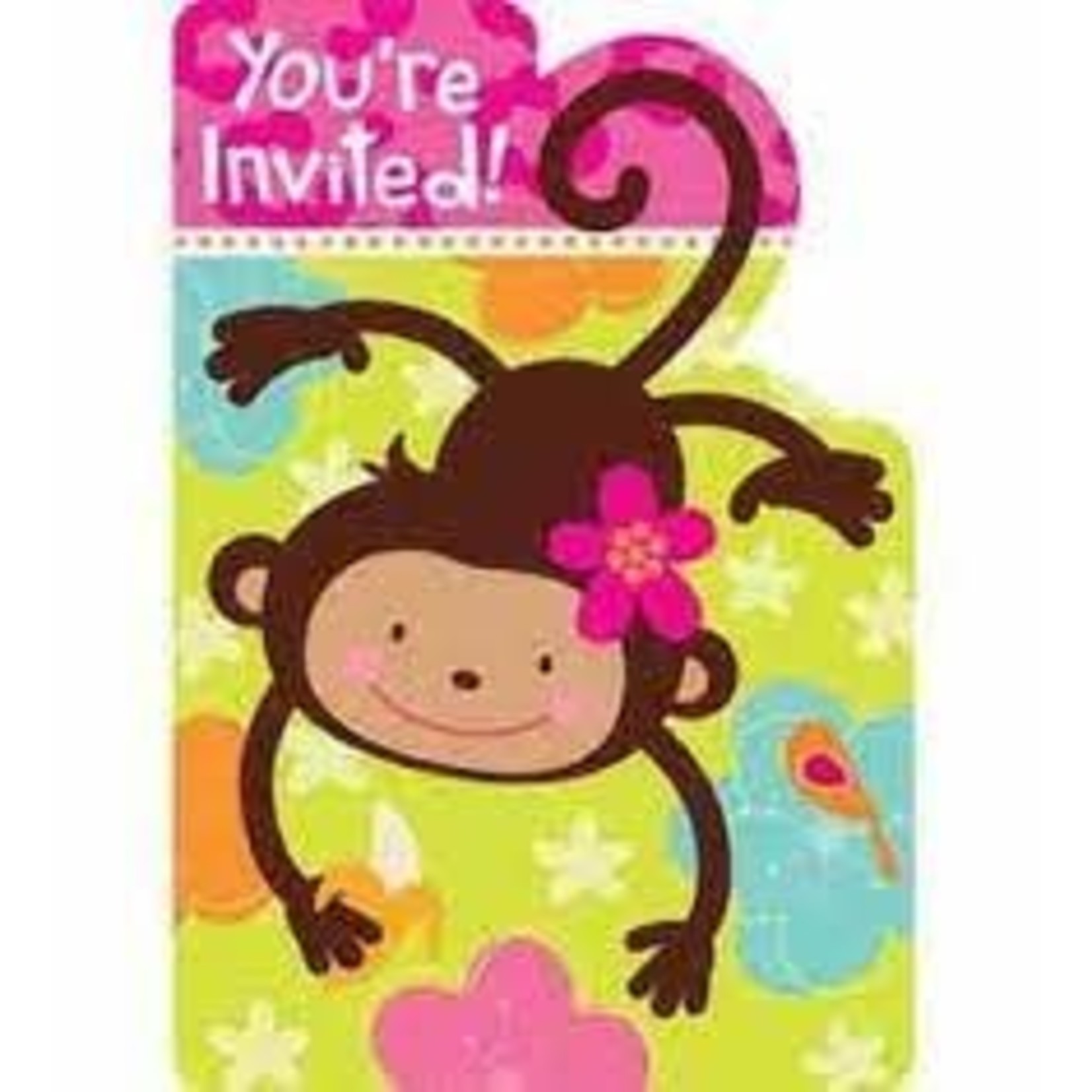 Monkey Invitations 8ct