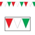 Red, White & Green Pennant Banner 120ft