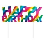 Rainbow Foil 'Happy Birthday' Cake Topper