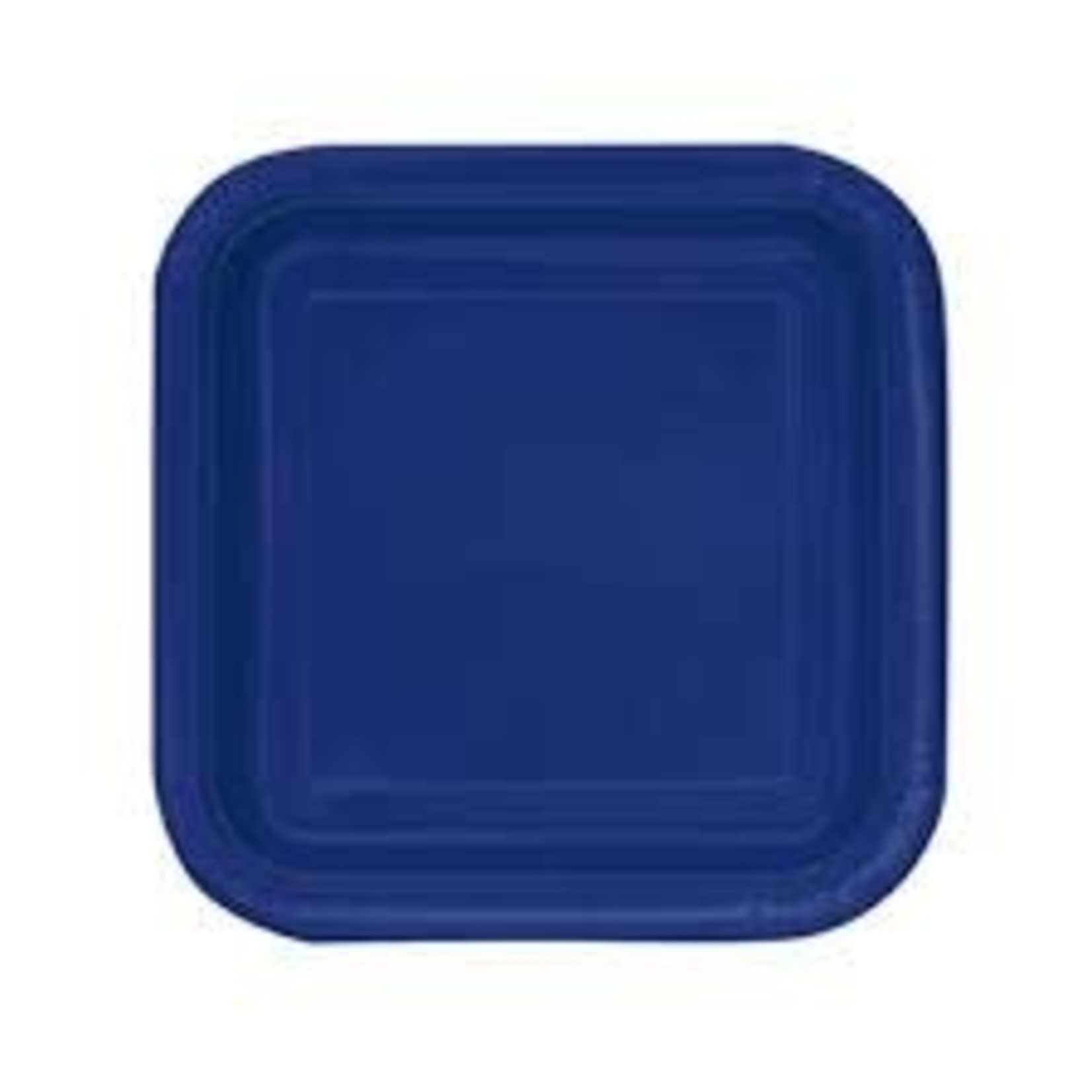 7" Navy Blue Square Plate