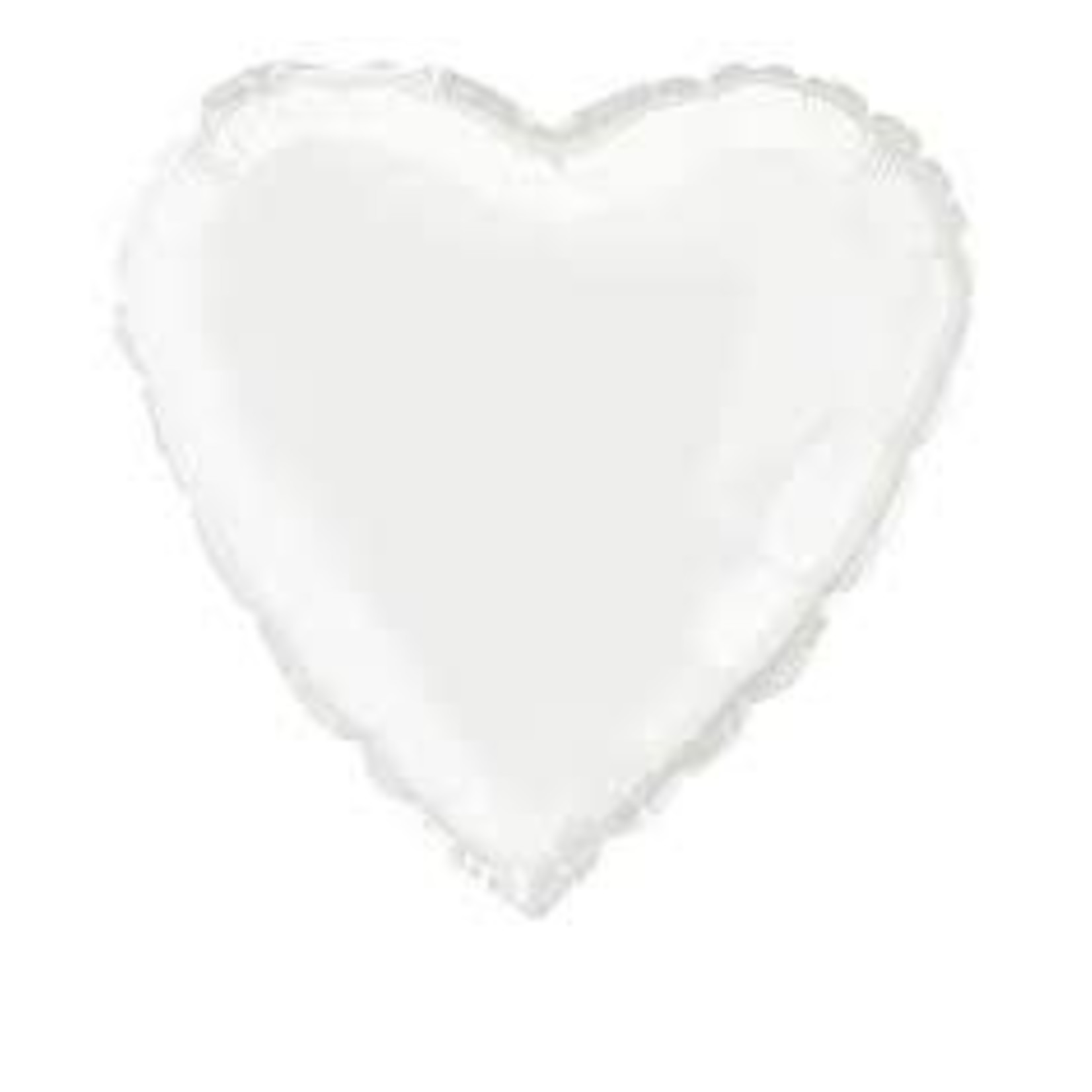 18'' White Heart Foil Balloon