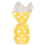Sunflower Yellow Dots Cellophane Bags  20ct