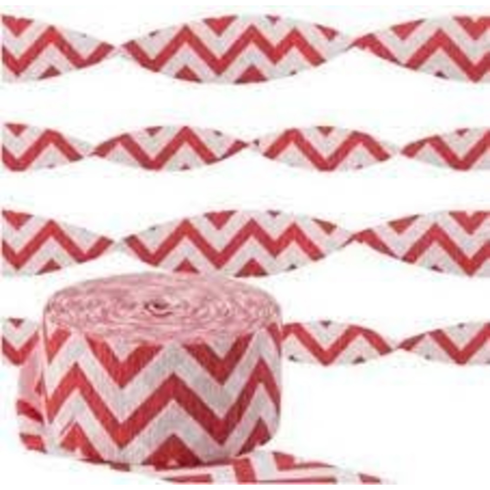 Red & White Chevron Streamer