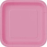 Hot Pink Square Cake Plates 16ct