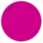 9" Neon Pink Round Plates 16ct