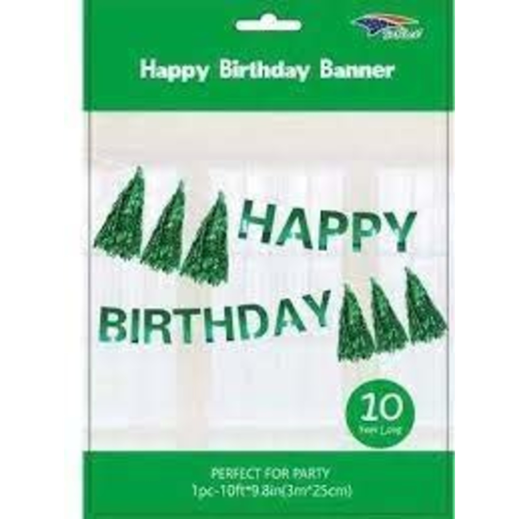 Happy Bday Banner Green