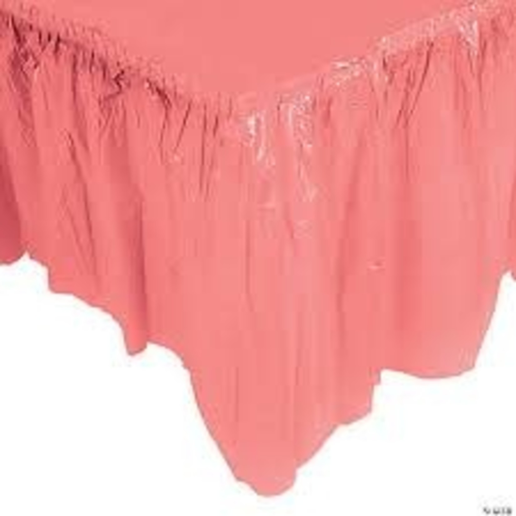 Coral Plastic Tableskirt