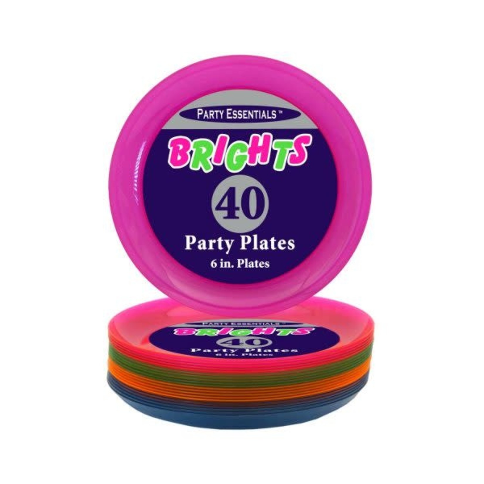 Neon Plastic Dessert Plates 40ct