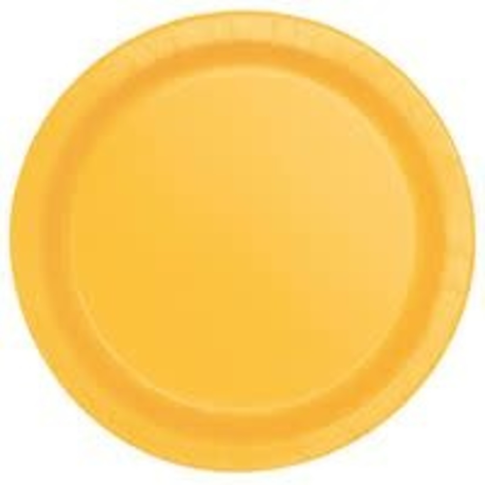 Sunflower Yellow Solid Round 7" Dessert Plates  20ct