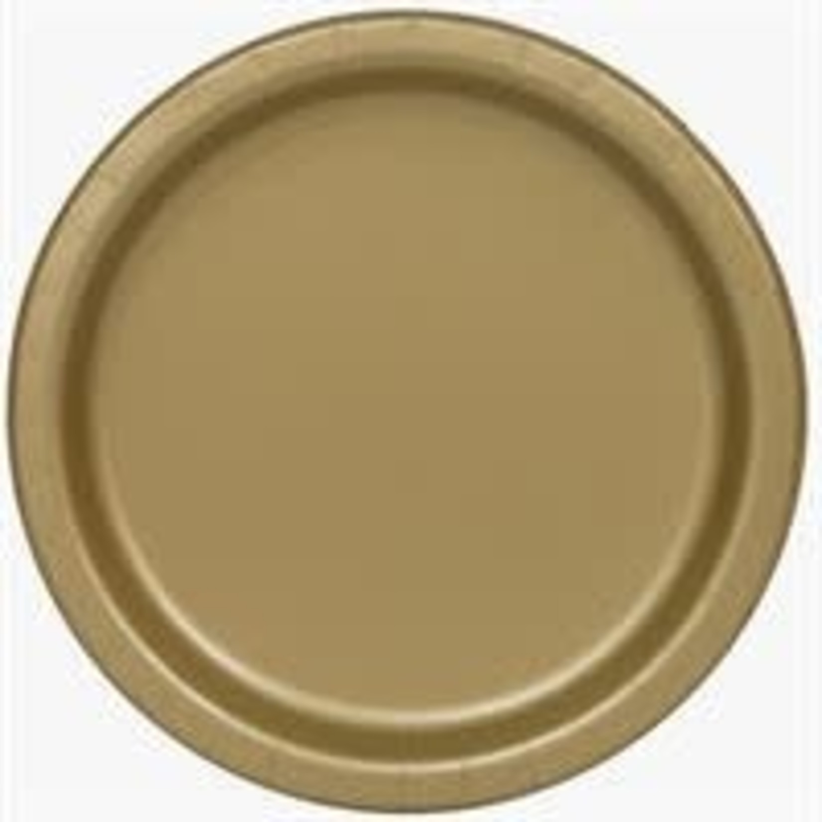 Gold Solid Round 7" Dessert Plates  20ct