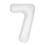 Matte White Number 7 Shaped Foil Balloon 34"  Packaged
