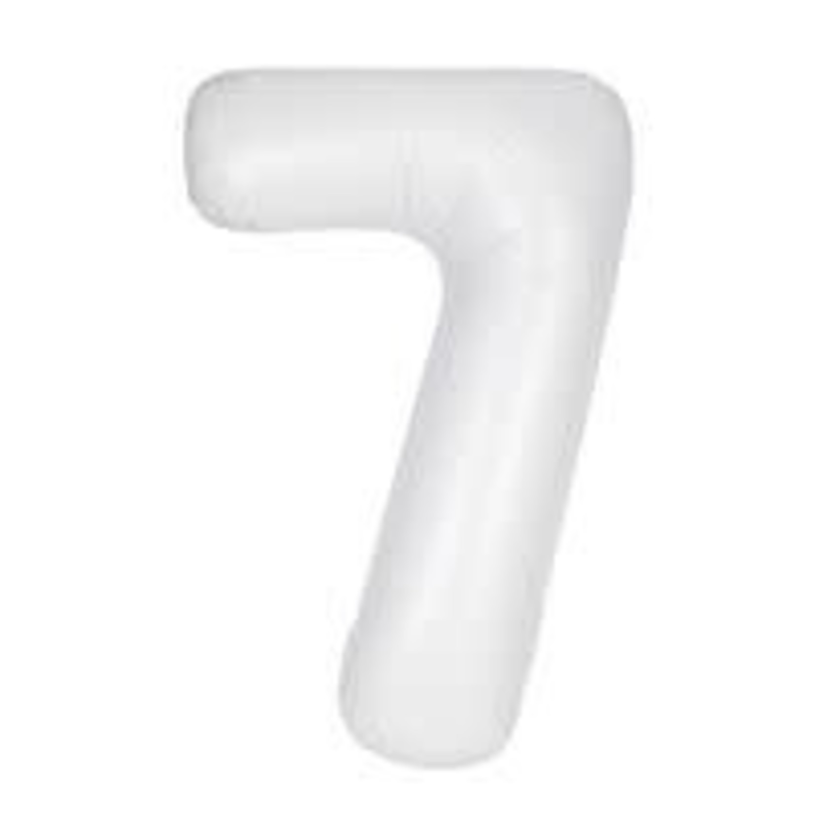Matte White Number 7 Shaped Foil Balloon 34"  Packaged