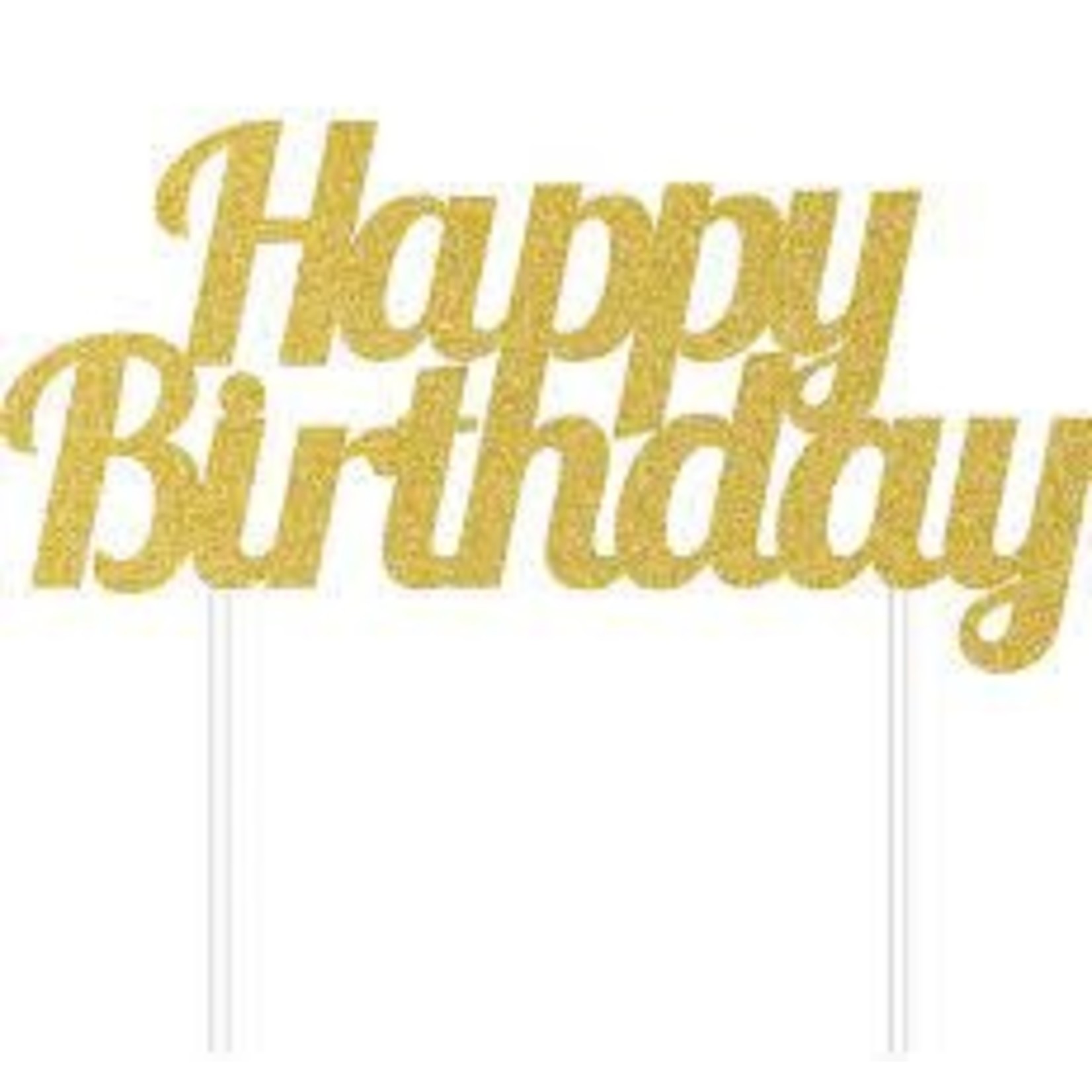 Gold 'Happy Birthday' Cake Topper