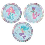 Mermaids 7" Assorted Iridescent Round Plates