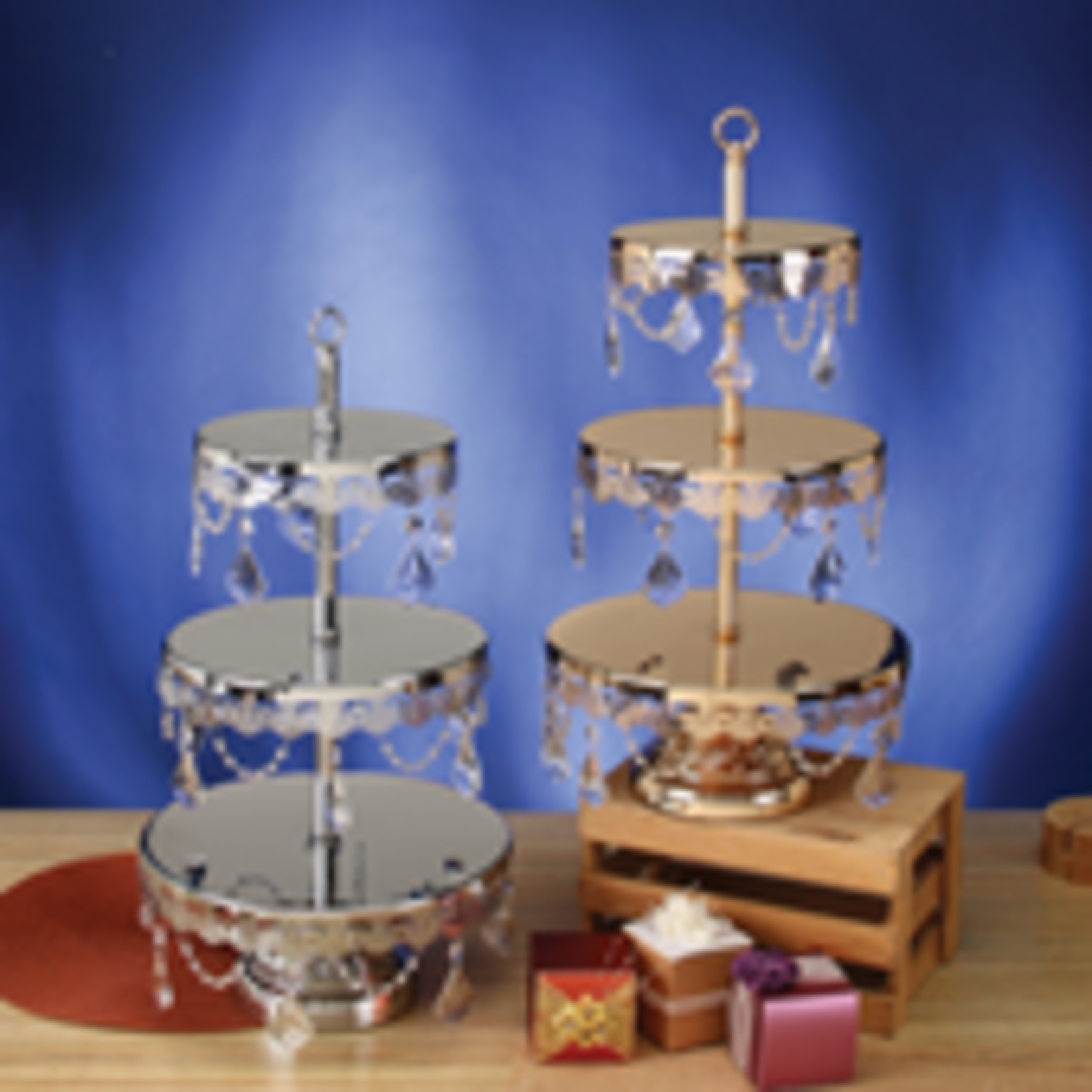 3 Tier Round Metal Dessert Stand - Gold