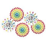 Multicolor Paper Fans 5ct