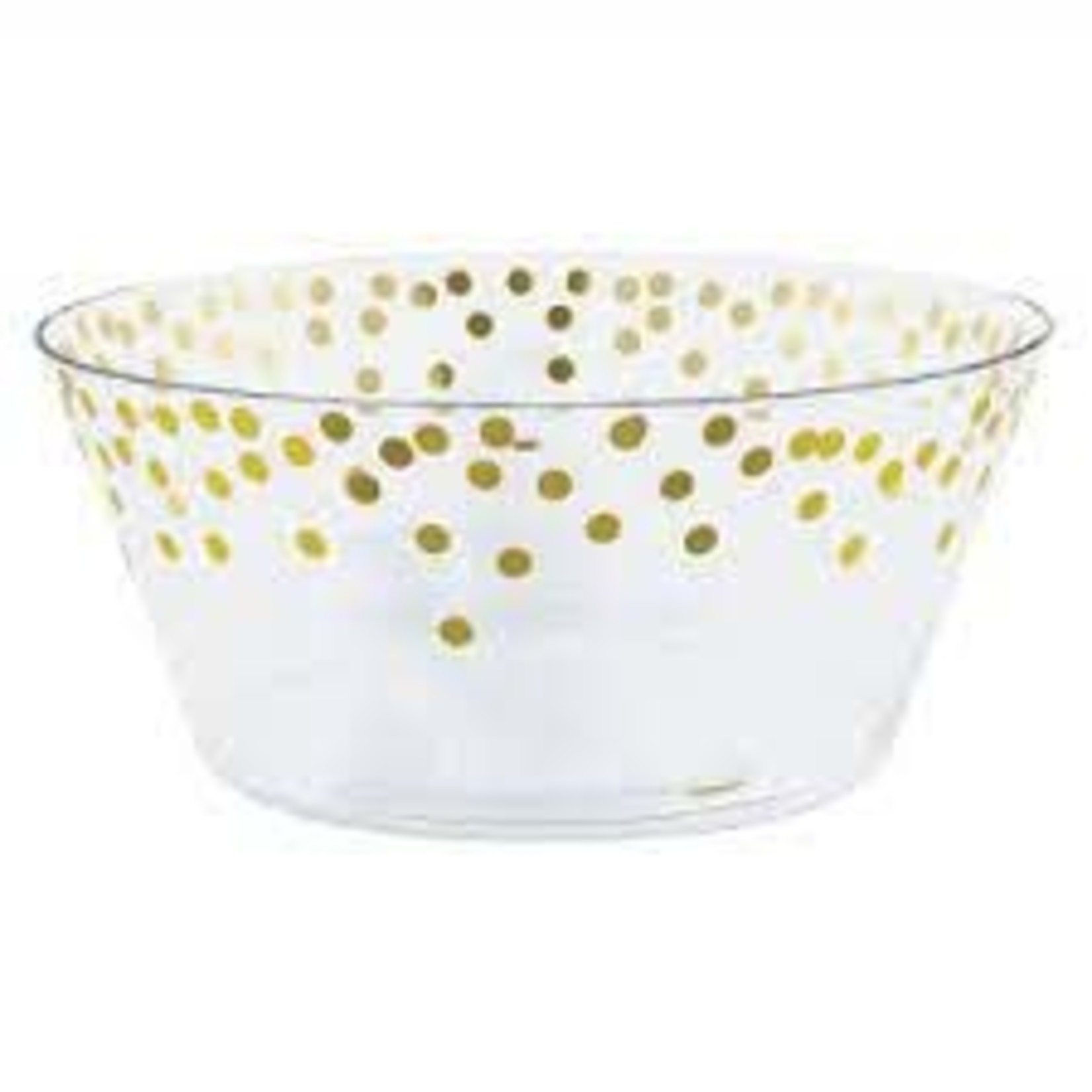 Metallic Gold Dots Plastic Serving Bowl