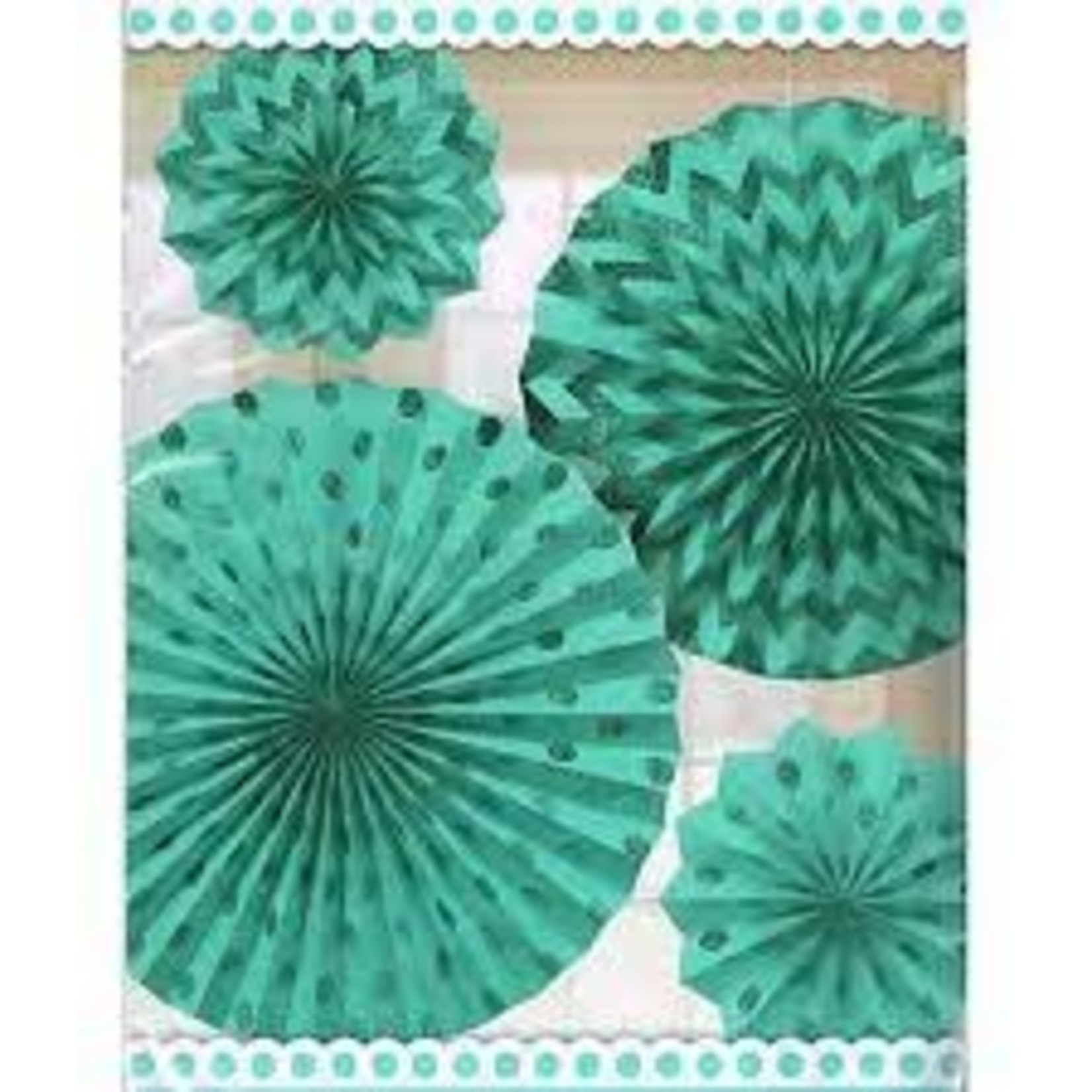 Decorations Glitter Fans Verde Azul