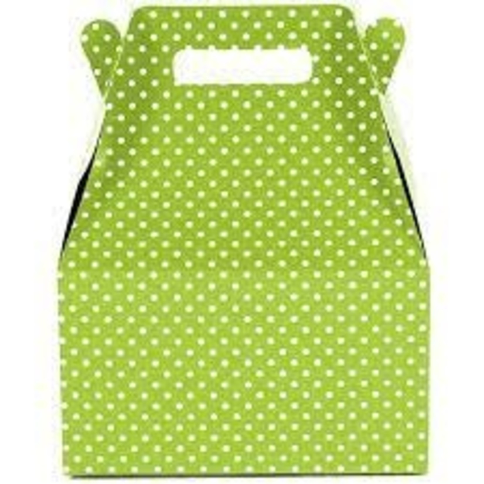 Lime Green with White Polka Dots Treat Box 12ct