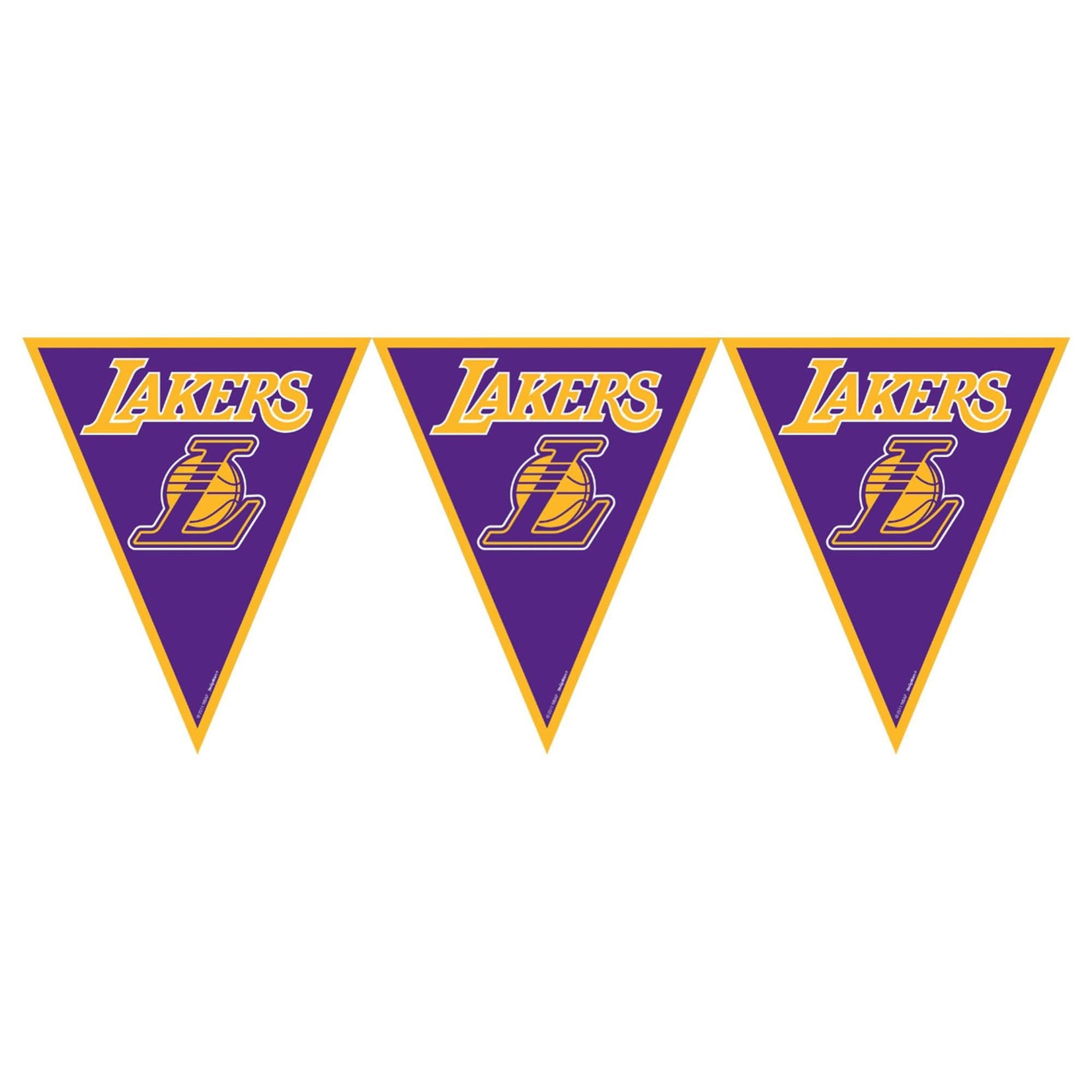 amscan Los Angeles Lakers NBA Collection Pennant Banner, Party  Decoration,Blue/Gold,12