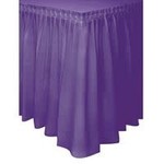 Purple Solid Plastic Table Skirt  29"x14ft